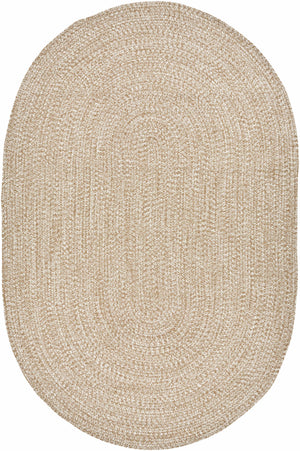 Cream Braided Faux Jute Outdoor Rug