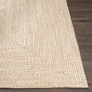 Cream Braided Faux Jute Outdoor Rug
