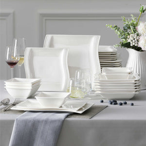Flora Marble Grey 26 Piece Dinnerware Set