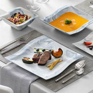 Flora Marble Pink 26 Piece Dinnerware Set