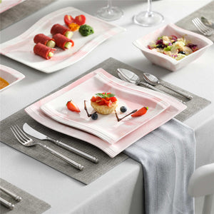 Flora Marble Blue 26 Piece Dinnerware Set
