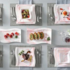 Flora Marble Pink 26 Piece Dinnerware Set