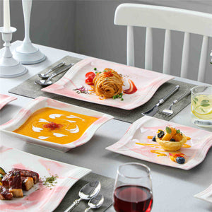 Flora Marble Blue 30 Piece Dinnerware Set