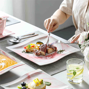 Flora Marble Blue 30 Piece Dinnerware Set