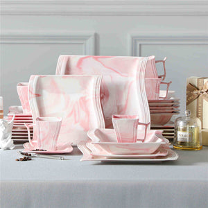 Flora Marble Blue 30 Piece Dinnerware Set