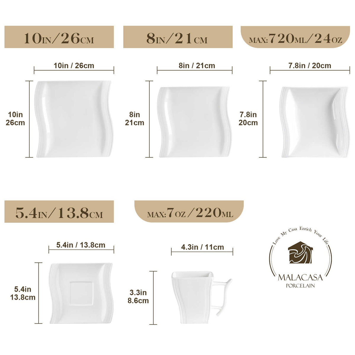 Flora Marble Blue 30 Piece Dinnerware Set