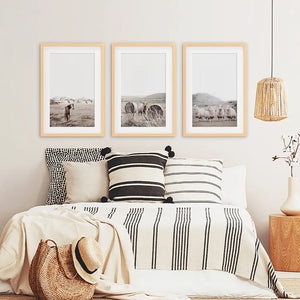 Autumn Farmhouse Wall Art Set. Farm Animals on the Field