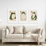 Japanese Matsumoto Hoji Frog Wall Art Print Set