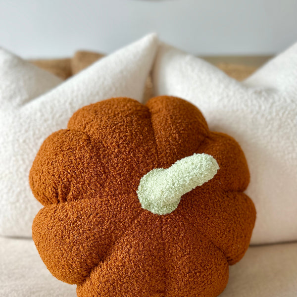Jumbo Sherpa Orange Pumpkin Pillow
