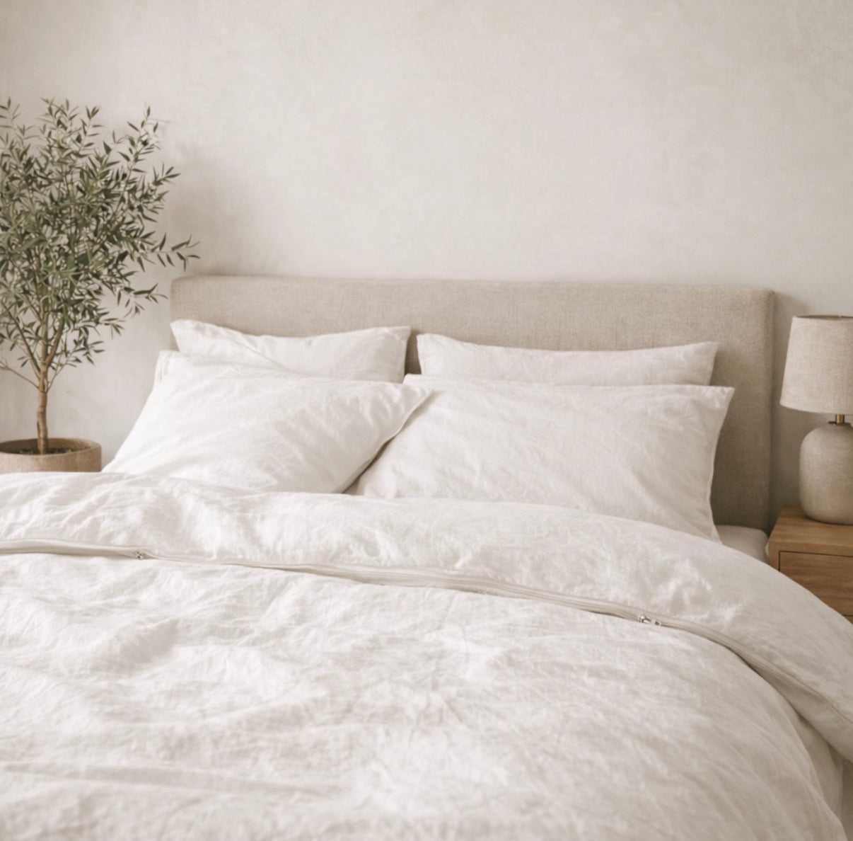 The Messina Washed Cotton 3-Piece Duvet Cover Set