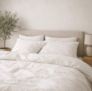 The Messina Washed Cotton 3-Piece Duvet Cover Set