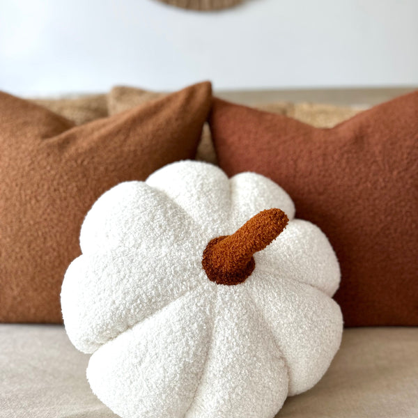 Jumbo Sherpa Cream Pumpkin Pillow