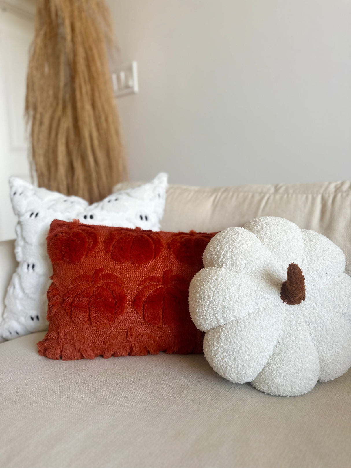 Burnt Orange Pumpkin Lumbar Pillow Cover