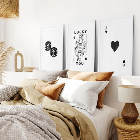 Trendy Playing Card Wall Art Set of 3 Prints