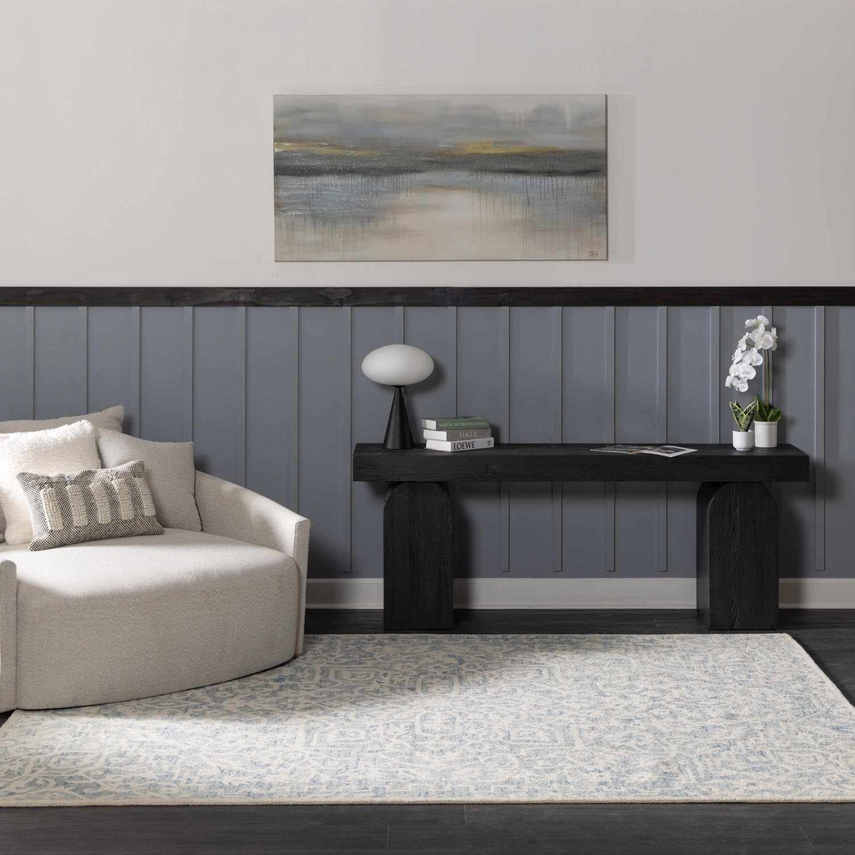 Gagebrook Blue Wool Area Rug