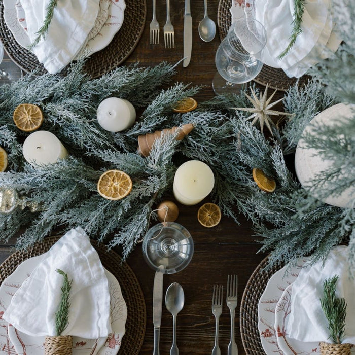 9' Flocked Cedar Garland