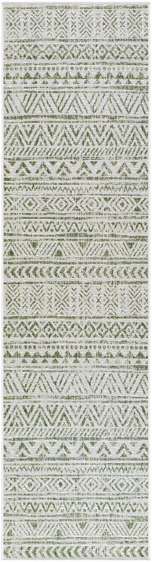 Novato Olive All Over Pattern Performance Rug