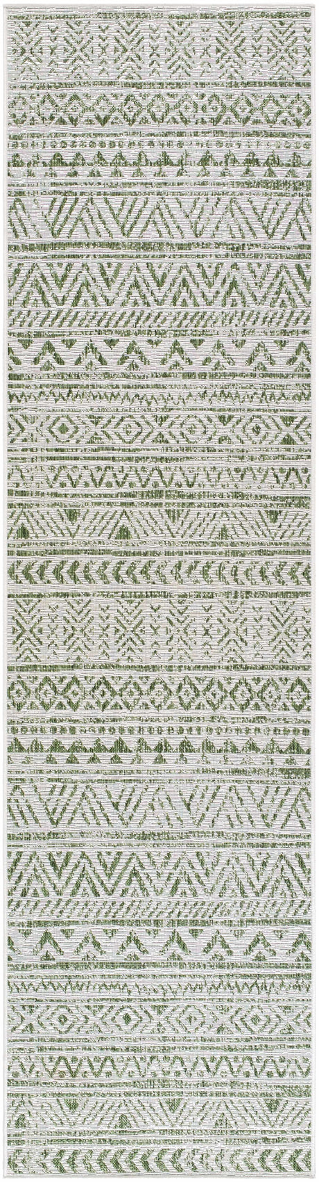 Novato Olive All Over Pattern Performance Rug