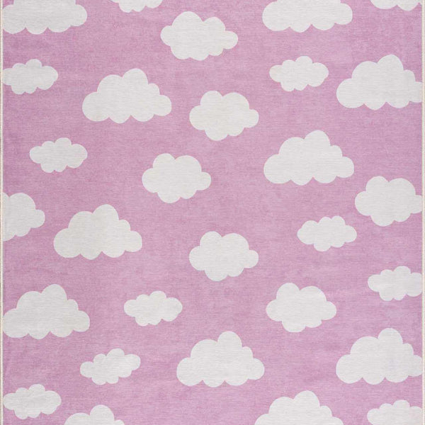 Nizar Pink Cloud Washable Kids Rug - Clearance
