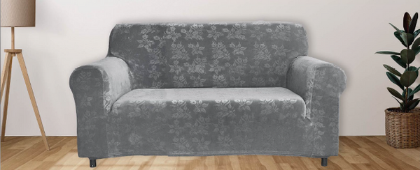 Floral Pattern Velvet Stretch Slipcover - Comes in 3 Sizes & 4 Colors!