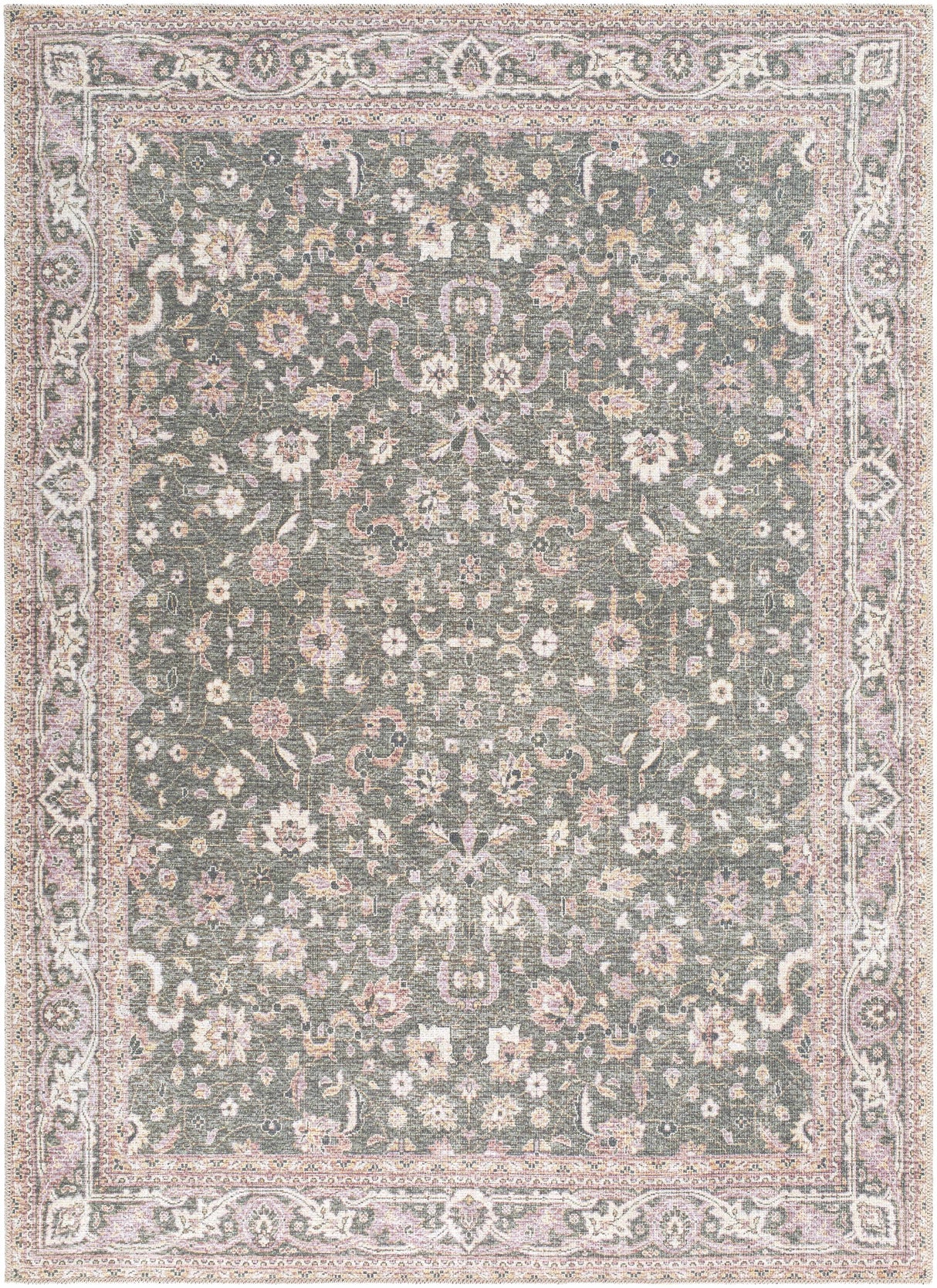 Alyson Vintage Flat Pile Washable Rug