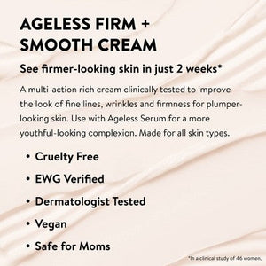 Honest Beauty Ageless Firm Smooth Cream Vegan Hyaluronic Acid 1.7oz - Imperfect Box