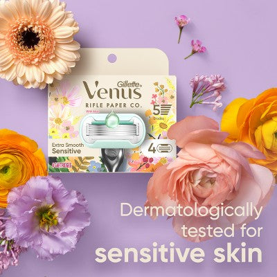 Rifle Paper Co. + Venus Deluxe Smooth Sensitive Razor Blade Refills 4ct - Missing Box