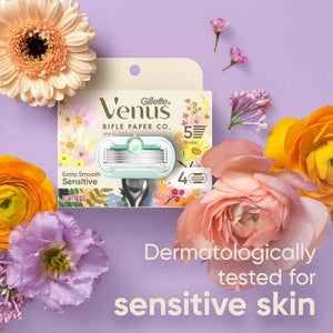 Rifle Paper Co. + Venus Deluxe Smooth Sensitive Razor Blade Refills 4ct - Imperfect Box