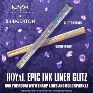 NYX Professional Makeup Bridgerton Royal Epic Ink Glitz Metallic Eyeliner Glitzed In Gold 0.03 fl oz - New