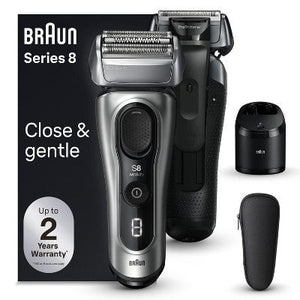 BRAUN SERIES 8-8567CC RECHARGEABLE WET & DRY SHAVER + SMARTCARE CENTER - Imperfect Box