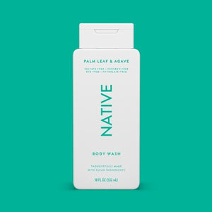 Native Body Wash for Men & Women Sulfate Free Palm Leaf & Agave 18 fl oz - New