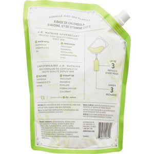 J.R. Watkins Aloe Green Tea Gel Hand Soap Refill Case of 3/34 fz - New