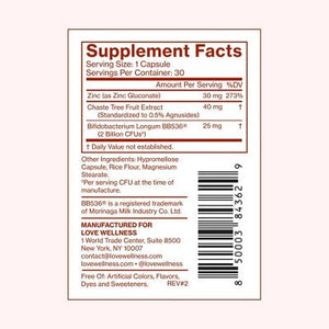 Love Wellness Clear Skin Probiotics for Clear and Healthy Skin 30ct - New