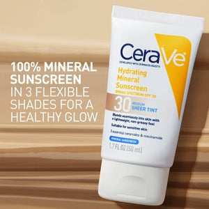 CeraVe Hydrating Mineral Tinted Face Lotion SPF 30 Medium 1.7 fl oz - Imperfect Box