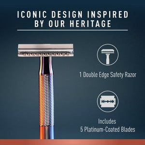 King C. Gillette Men's Double Edge Safety Razor + 5 Refill Blades - Imperfect Box