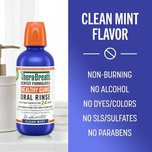 TheraBreath Healthy Gums Mouthwash Antigingivitis Clean Mint 16 fl oz - Imperfect Container