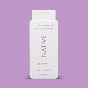 Native Body Wash for Women &  Men Lilac & White Tea Sulfate Free 18 fl oz - New