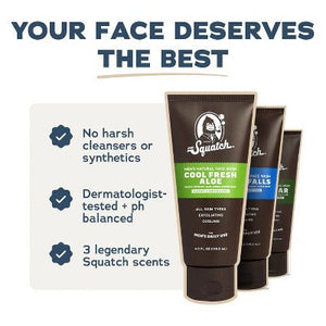 DR. SQUATCH Men's Natural Face Wash Cool Fresh Aloe 4oz - New