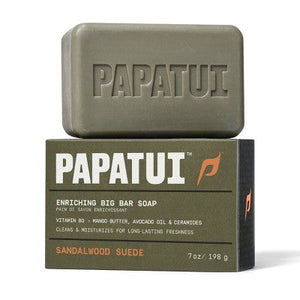 Papatui Enriching Men Bar Soap Sandalwood Suede 7oz - Imperfect Box