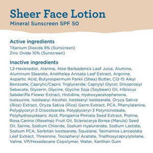 Blue Lizard Sheer Face Mineral Lotion SPF 50 1.7 fl oz - Imperfect Box