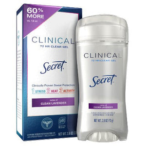 Secret Clinical Strength Clear Gel Clean Lavender 2.6oz - Imperfect Box