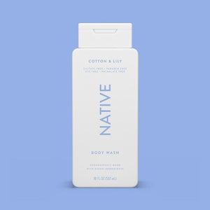 Native Body Wash for Women & Men Cotton & Lily Sulfate Free 18 fl oz - Imperfect Container