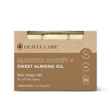 Olivia Care Bar Soap Set - Manuka Honey + Sweet Almond Oil 15oz/3ct - New