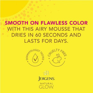 Jergens Natural Glow Instant Moisturizing Self Tanner Tanning Foam Deep Bronze 6 fl oz - New