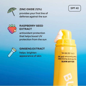 Bubble Skincare Solar Mate Mineral Sunscreen SPF 40 1.7 fl oz - Imperfect Box