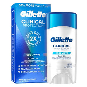 Gillette 72 Hours Sweat Protection Clear Gel Antiperspirant & Deodorant for Men Cool Wave 2.6oz - Imperfect Box