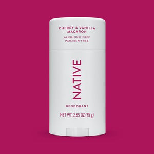 Native Solid Deodorant for Women; Men Cherry; Vanilla Macaron Aluminum-Free 2.65oz - Imperfect Container