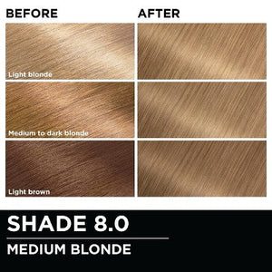 Garnier Olia Oil Permanent Hair Color 8.0 Medium Blonde 1 kit 6.3 fl oz - Imperfect Box