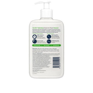 CeraVe Hydrating Cream-to-Foam Face Wash with Hyaluronic Acid 16 fl oz - New