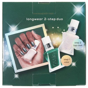 essie gel by essie Evergreen Fantasy Longwear Duo Gift Set Vegan Nail Polish Set 2pc - Imperfect Box
